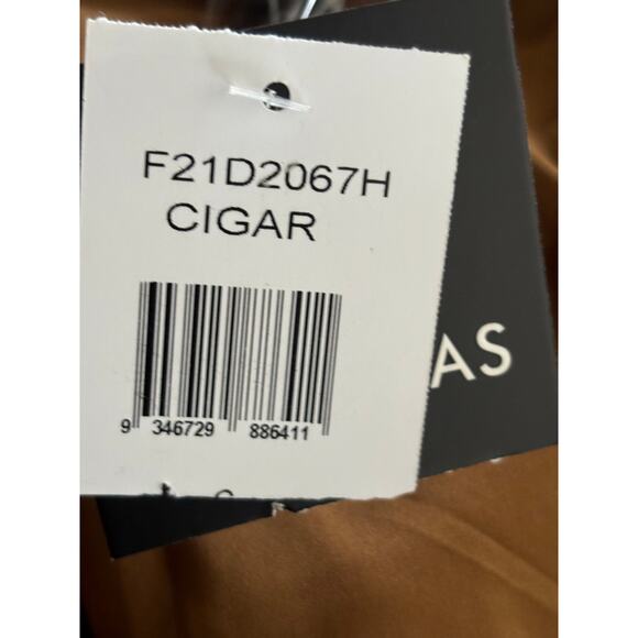 Nicholas Gayle‎ Faux Leather Wrap Front Midi Dress Cigar Tan Brown Size 6 NWT - Picture 8 of 13